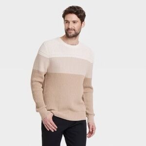 Goodfellow & Co Cream and Brown Crewneck Sweater